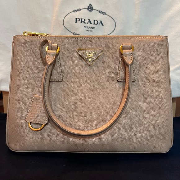 Powder Pink Medium Prada Galleria Saffiano Leather Bag